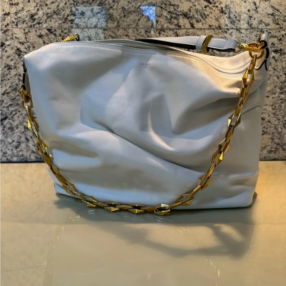 Like NEW Jimmy Choo MEDIUM soft hobo bag (cream)